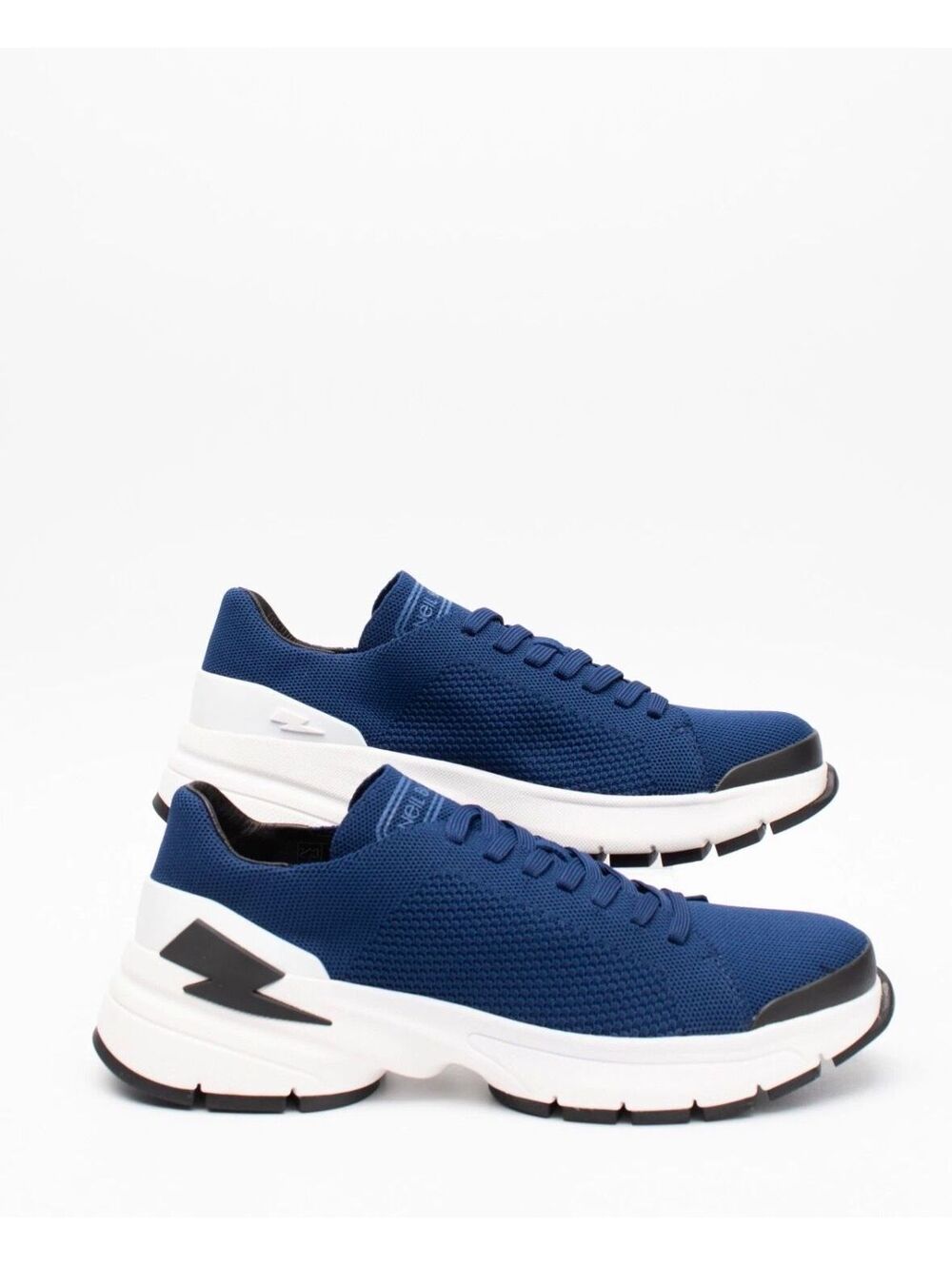 Neil Barrett Men Bolt Sneakers in Blue Sz EU 41 ($559)